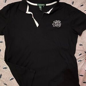 Lauren Ralph Lauren Black Shirt with White Accents